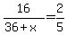 16%2F%2836%2Bx%29+=+2%2F5