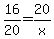 16%2F20=20%2Fx