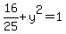 16%2F25+%2B+y%5E2+=+1
