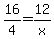 16%2F4=12%2Fx