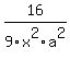 16%2F9x%5E2a%5E2