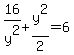 16%2Fy%5E2%2By%5E2%2F2=6