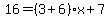 16=%283%2B6%29x%2B7