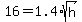 16=1.4%2Asqrt%28h%29