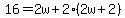 16=2w%2B2%282w%2B2%29