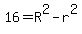 16=R%5E2-r%5E2