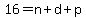 16=n%2Bd%2Bp