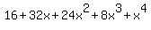 16+%2B+32x+%2B+24x%5E2+%2B+8x%5E3+%2B+x%5E4
