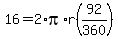 16+=+2%2Api%2Ar%2892%2F360%29