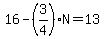 16-%283%2F4%29N=13