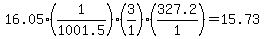 16.05%2A%281%2F1001.5%29%283%2F1%29%28327.2%2F1%29=15.73
