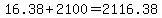 16.38%2B2100=2116.38