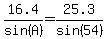 16.4%2Fsin%28A%29=25.3%2Fsin%2854%29