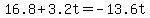 16.8+%2B+3.2t=-13.6t
