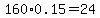 160%2A0.15=24