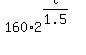 160%2A2%5E%28t%2F1.5%29