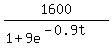 1600%2F+%281+%2B+9e%5E%28-0.9t%29%29