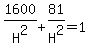 1600%2FH%5E2%2B81%2FH%5E2=1