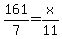 161%2F7+=+x%2F11
