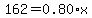 162+=+0.80+%2A+x