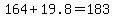 164%2B19.8=183.8+m