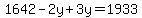 1642-2y%2B3y=1933