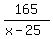 165%2F%28x-25%29