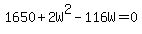 1650%2B2W%5E2-116W=0