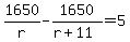 1650%2Fr-1650%2F%28r%2B11%29=5