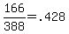 166%2F388+=+.428