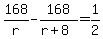 168%2Fr-168%2F%28r%2B8%29=1%2F2