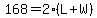 168+=+2%28L%2BW%29