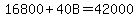 16800%2B40B=42000