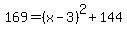 169=%28x-3%29%5E2%2B144