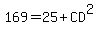 169=25%2BCD%5E2