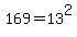 169+=+13%5E2