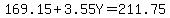 169.15+%2B+3.55Y+=+211.75