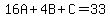 16A%2B4B%2BC=33