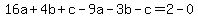 16a%2B4b%2Bc-9a-3b-c=2-0