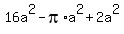 16a%5E2-pi%2Aa%5E2%2B2a%5E2%29