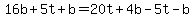 16b%2B5t%2Bb=20t%2B4b-5t-b