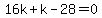 16k%2Bk-28=0