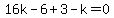 16k-6%2B3-k=0