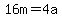16m=4a