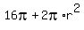 16pi+%2B+2pi%2Ar%5E2