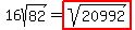 16sqrt%2882%29+=+highlight%28sqrt%2820992%29%29