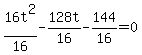 16t%5E2%2F16-128t%2F16-144%2F16=0