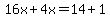 16x%2B4x=14%2B1