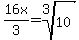16x%2F3+=+root%283%2C10%29
