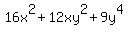 16x%5E2%2B12xy%5E2%2B9y%5E4